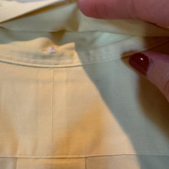 Ralph Lauren Classic Fit Short Sleeve Button Down XL Butter Yellow Blue Pony - Picture 8 of 8